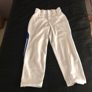 Men’s Adidas Baseball Pants with royal blue accents. Medium